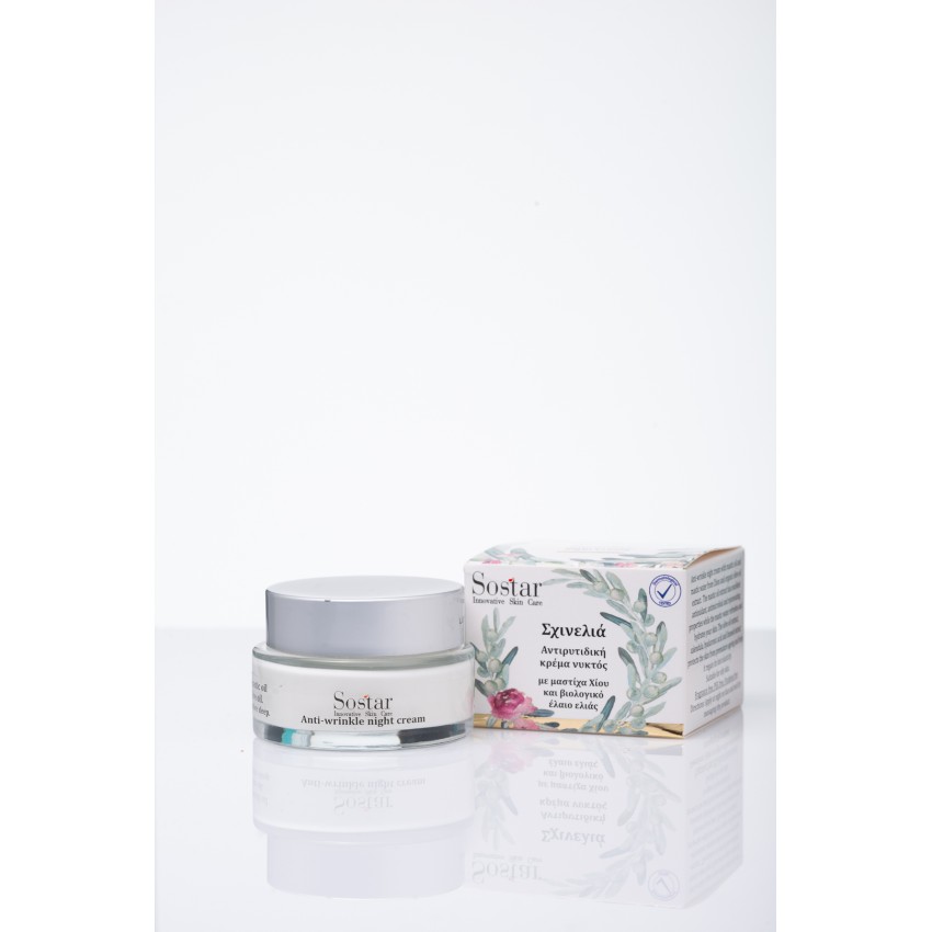 Anti-wrinkle night cream with mastic oil & olive oil